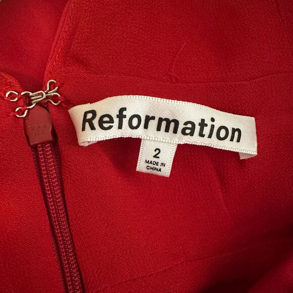 Reformation Elaina Satin Dress Lipstick - Picture 11 of 12